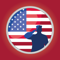 Shadow of a soldier saluting with a flag in the background