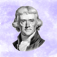 Thomas Jefferson with purple background