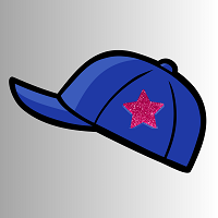 Blue baseball cap with a red star