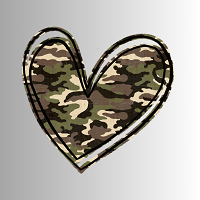 Camo Heart gray background