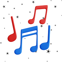 Red White & Blue musical notes